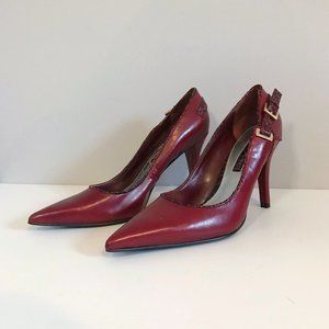 Bandolino | Deep Red Heels w/ Buckle detail